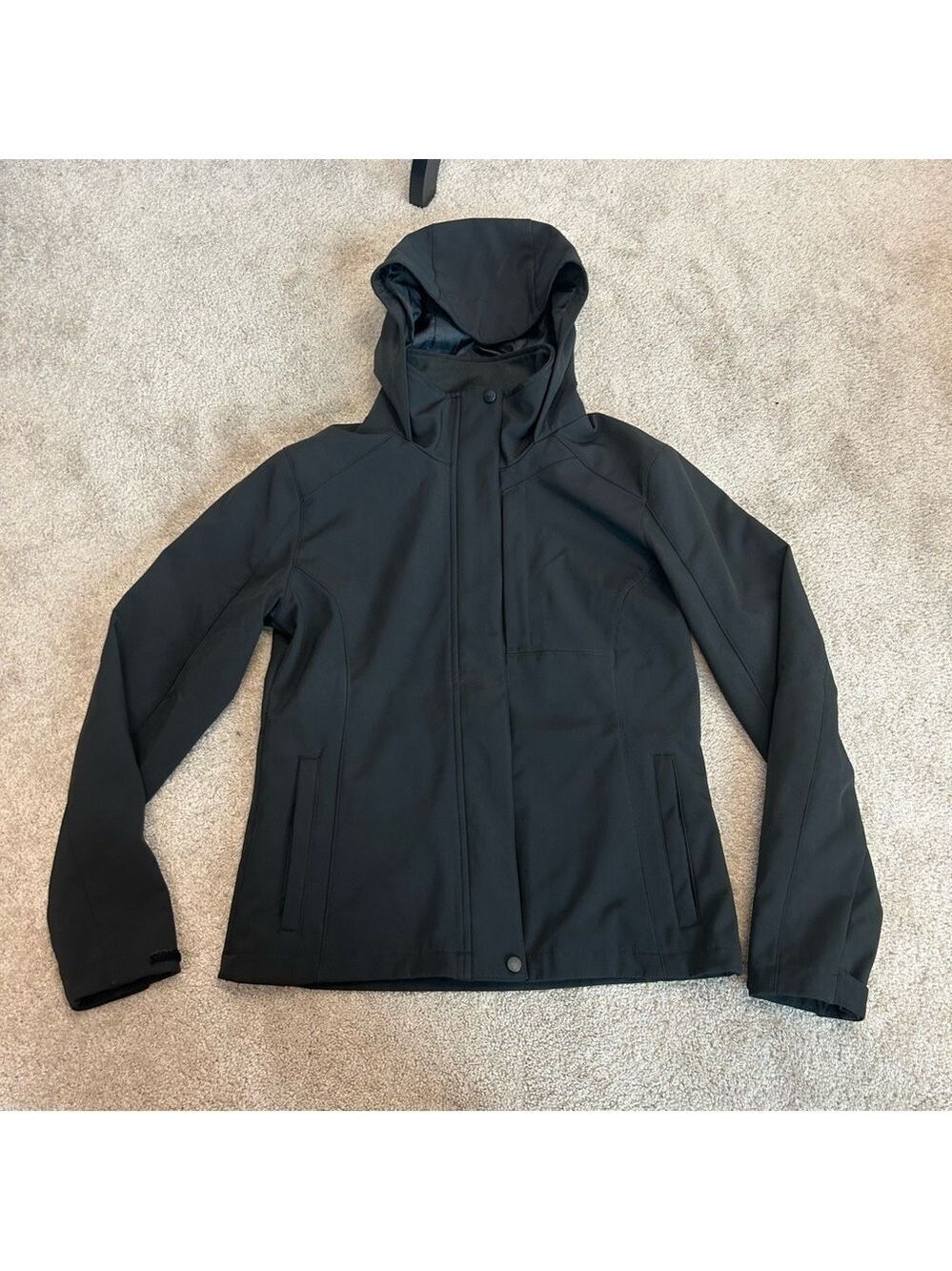 Avia black hooded full front zip long sleeve jacket coat Sz M - Picture 7 of 15